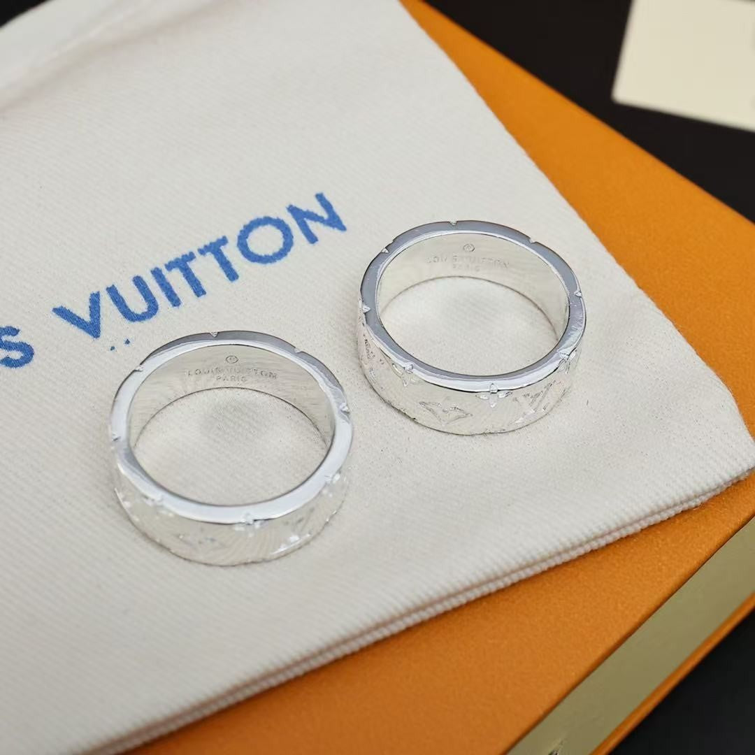 New Silver Ring with Brand Logo Print