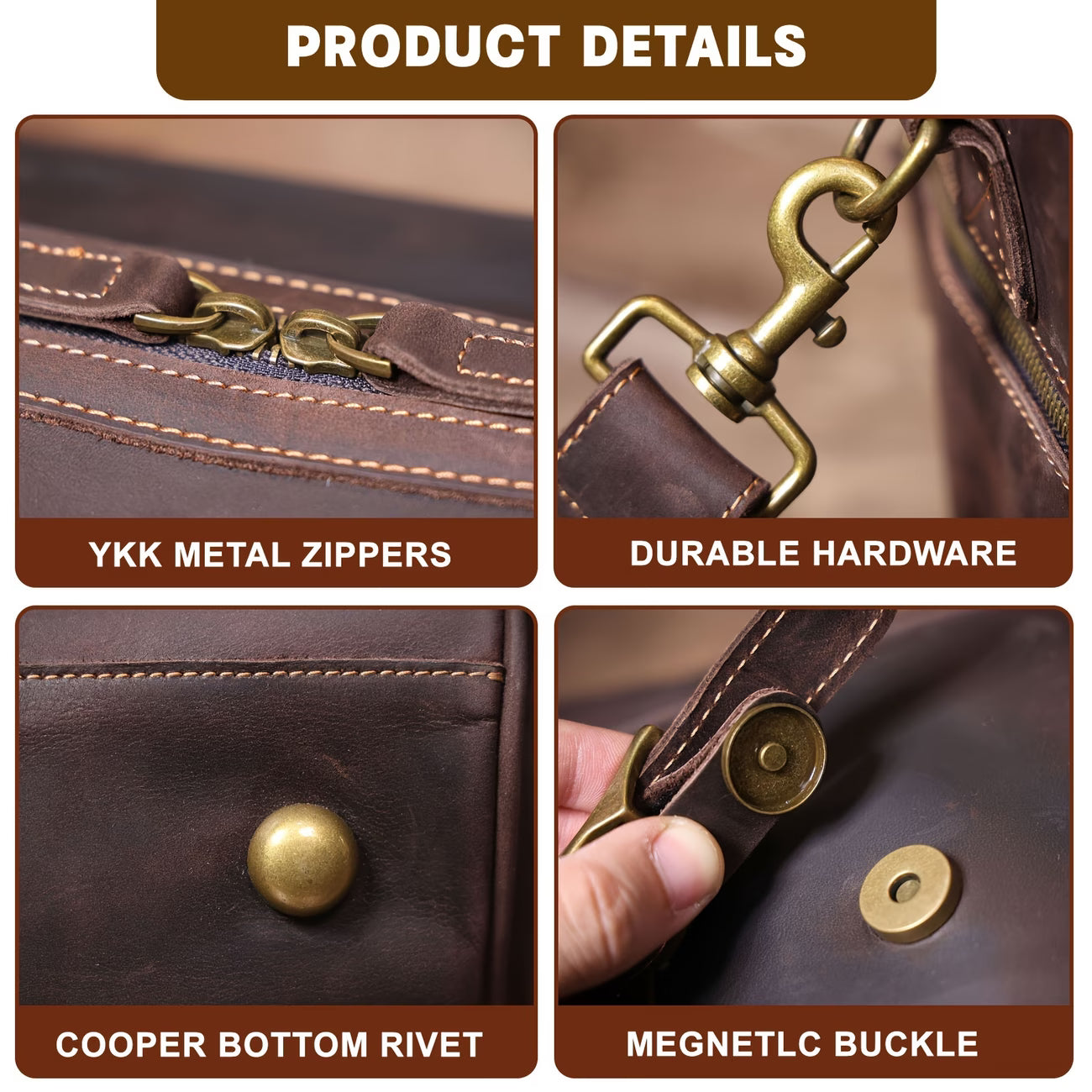 Large-Capacity Genuine Cowhide Duffel/Gym Bag – Handmade Vintage-Style "Crazy Horse" Leather Travel Bag