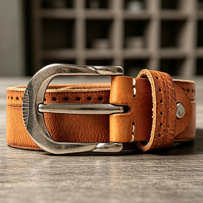 Crafted from abrasion-resistant cowhide, featuring a U-shaped design—classic and vintage.