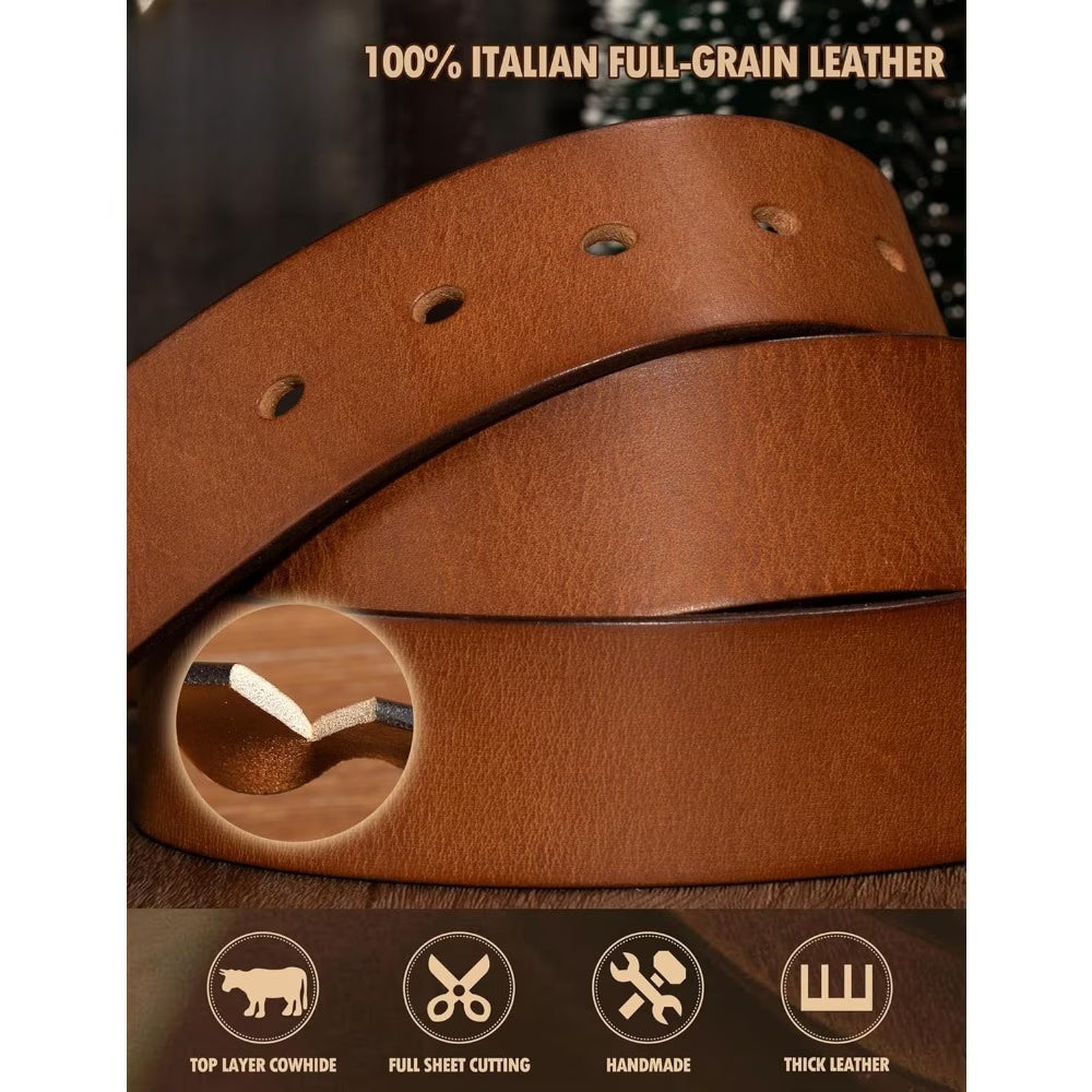 Men's Extra-Thick Belt — Durable Work Belt, High-Rigidity Men's Waistband