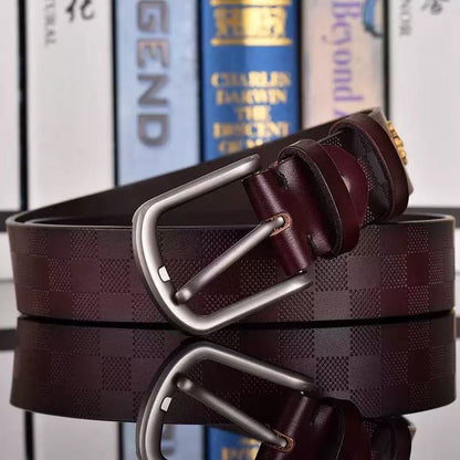 Embossed leather belt, men's belt, luxurious and versatile belt for jeans.