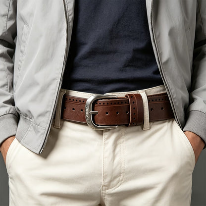 Crafted from abrasion-resistant cowhide, featuring a U-shaped design—classic and vintage.