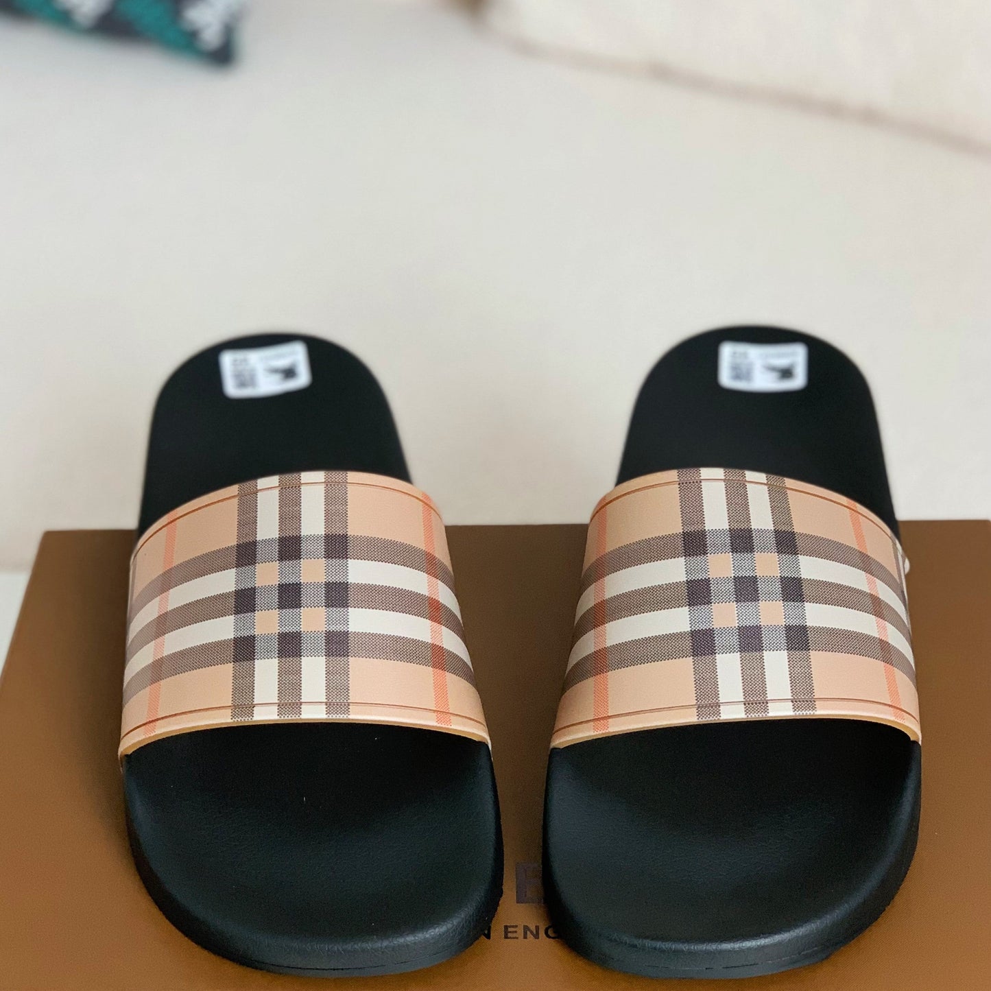 Summer flip-flops with cushioned insoles.