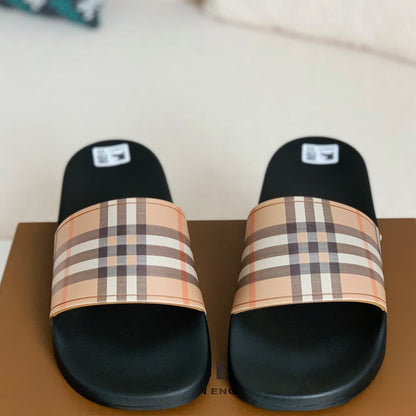 Summer flip-flops with cushioned insoles.
