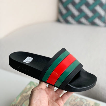Luxury Letter-Print Slides — Unisex Non-Slip Rubber-Sole Indoor Home Slippers