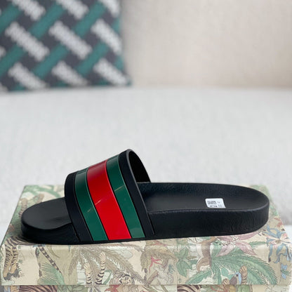 Luxury Letter-Print Slides — Unisex Non-Slip Rubber-Sole Indoor Home Slippers