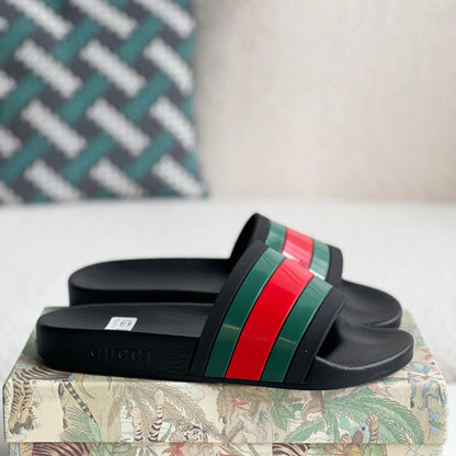 Luxury Letter-Print Slides — Unisex Non-Slip Rubber-Sole Indoor Home Slippers