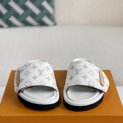 Casual Slides with White Lettering