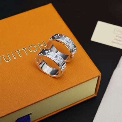 New Silver Ring with Brand Logo Print
