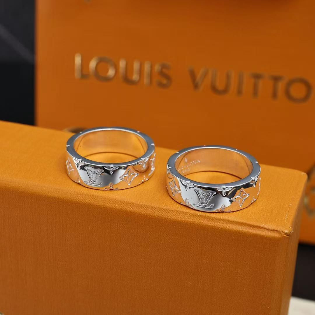 New Silver Ring with Brand Logo Print