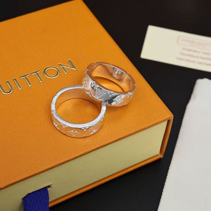 New Silver Ring with Brand Logo Print