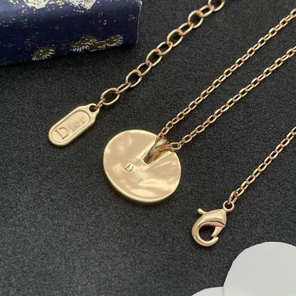 18K gold-plated letter pendant necklace, featuring an exquisite heart shape and miniature letter design.