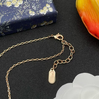 18K gold-plated letter pendant necklace, featuring an exquisite heart shape and miniature letter design.