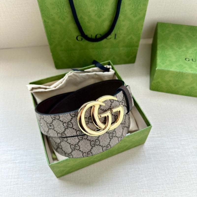 Fashionable genuine leather belt with letter detailing, suitable for pairing with jeans or dress trousers.