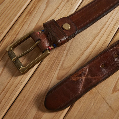 New Trend Genuine Leather Belt for Men, Casual Sports Cowhide Belt