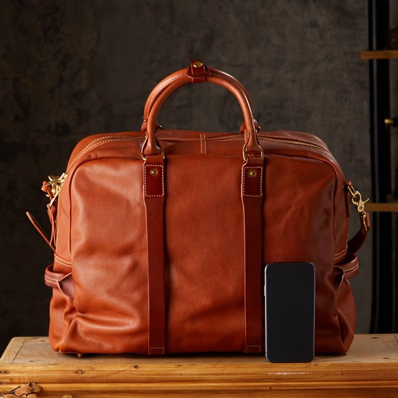 Large-capacity genuine leather travel bag (vintage cowhide)