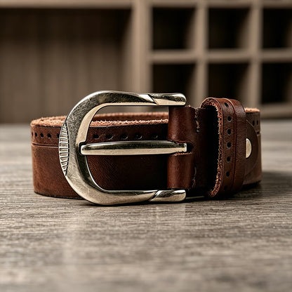 Crafted from abrasion-resistant cowhide, featuring a U-shaped design—classic and vintage.