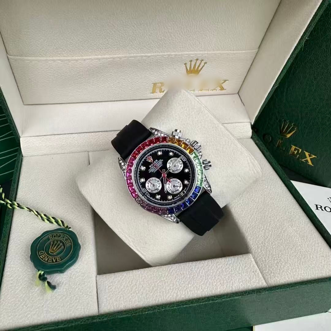 Business-style wristwatch, available with black or gold dial options.