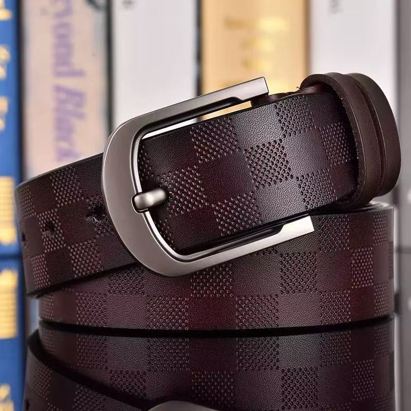 Embossed leather belt, men's belt, luxurious and versatile belt for jeans.