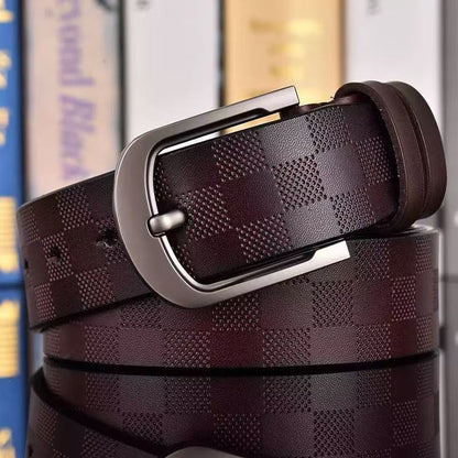 Embossed leather belt, men's belt, luxurious and versatile belt for jeans.