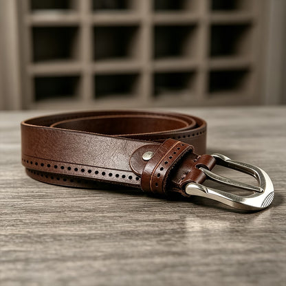 Crafted from abrasion-resistant cowhide, featuring a U-shaped design—classic and vintage.