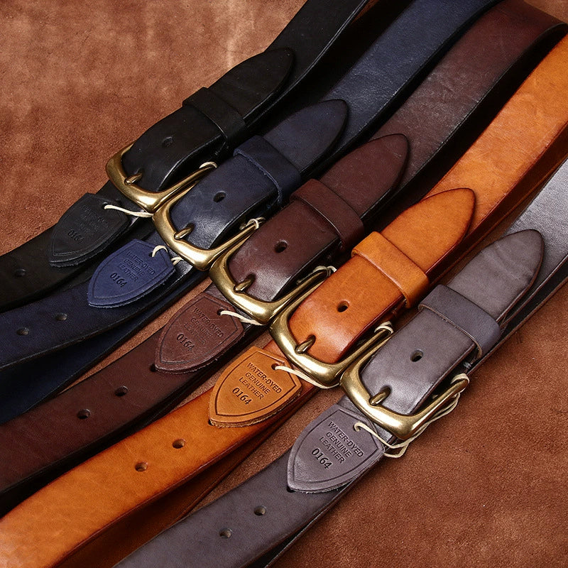 Top-Grain Cowhide Leather Belt for Casual Jeans