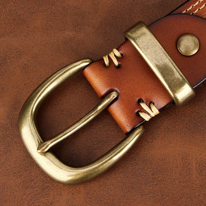 Top-Grain Leather Denim Belt