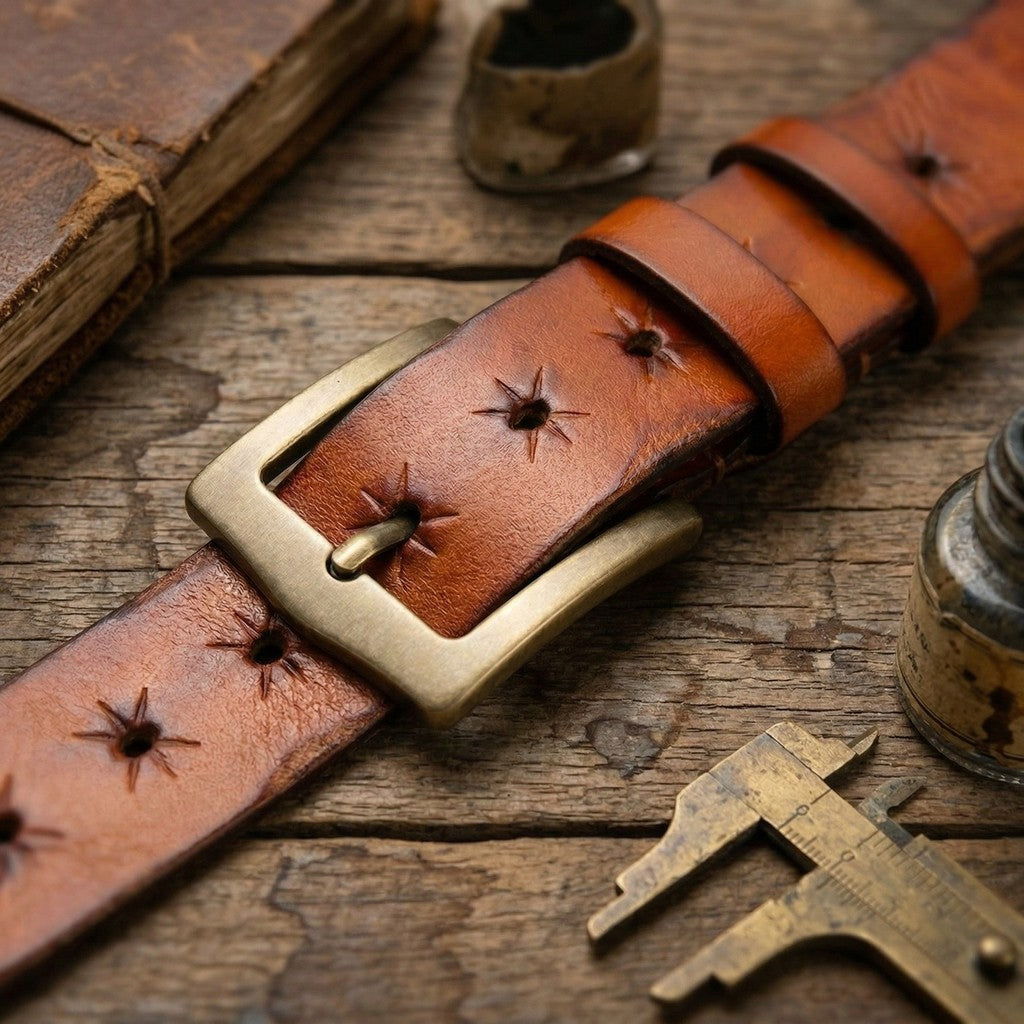 American-Style Men's Vintage Leather Belt