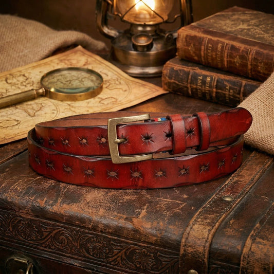 American-Style Men's Vintage Leather Belt