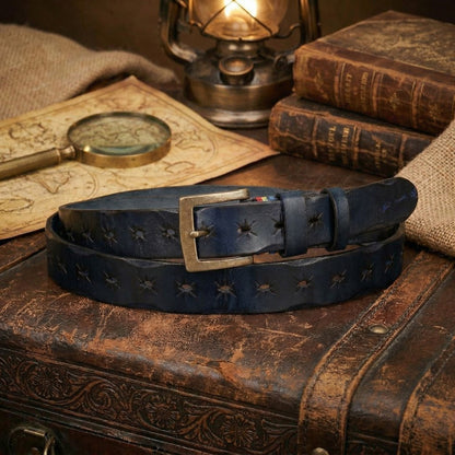 American-Style Men's Vintage Leather Belt