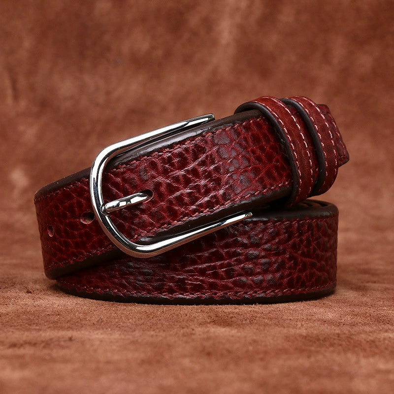 Premium Business Belt in Genuine African Buffalo-Grain Leather