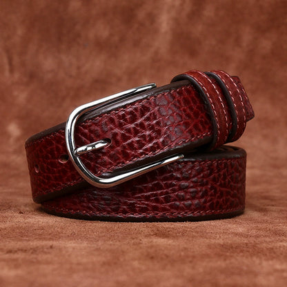 Premium Business Belt in Genuine African Buffalo-Grain Leather