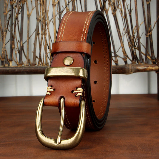Top-Grain Leather Denim Belt