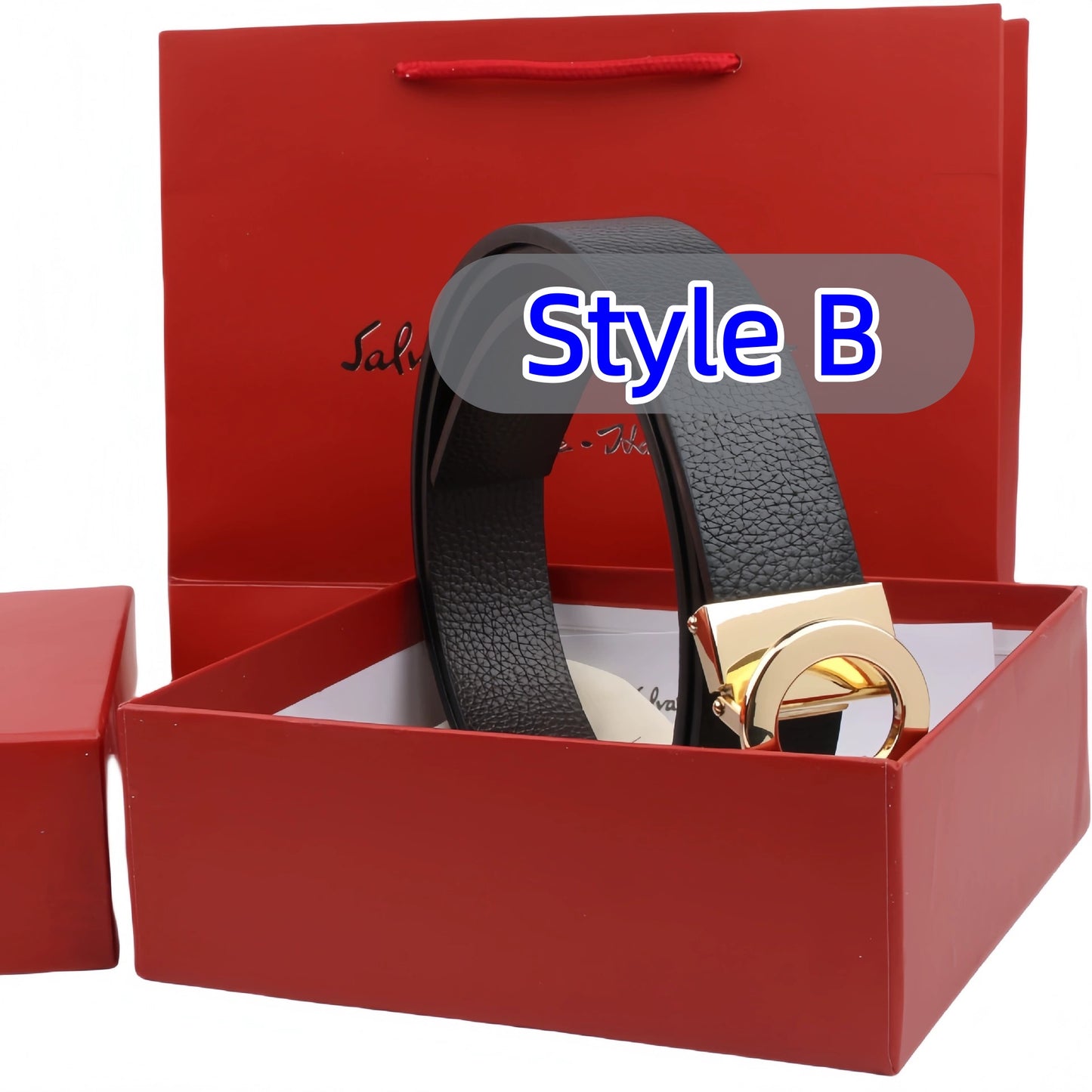 Classic Brand Engraved Reversible Belt (Colors: Black, Silver, Gold)