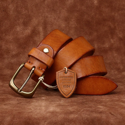 Top-Grain Cowhide Leather Belt for Casual Jeans