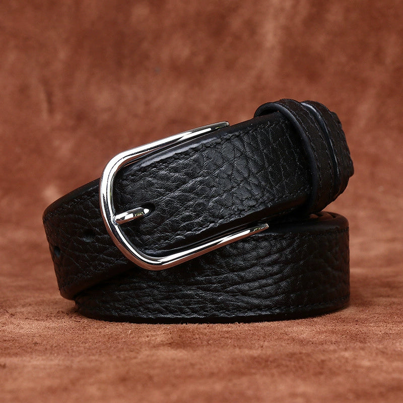 Premium Business Belt in Genuine African Buffalo-Grain Leather