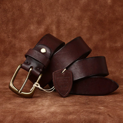 Top-Grain Cowhide Leather Belt for Casual Jeans