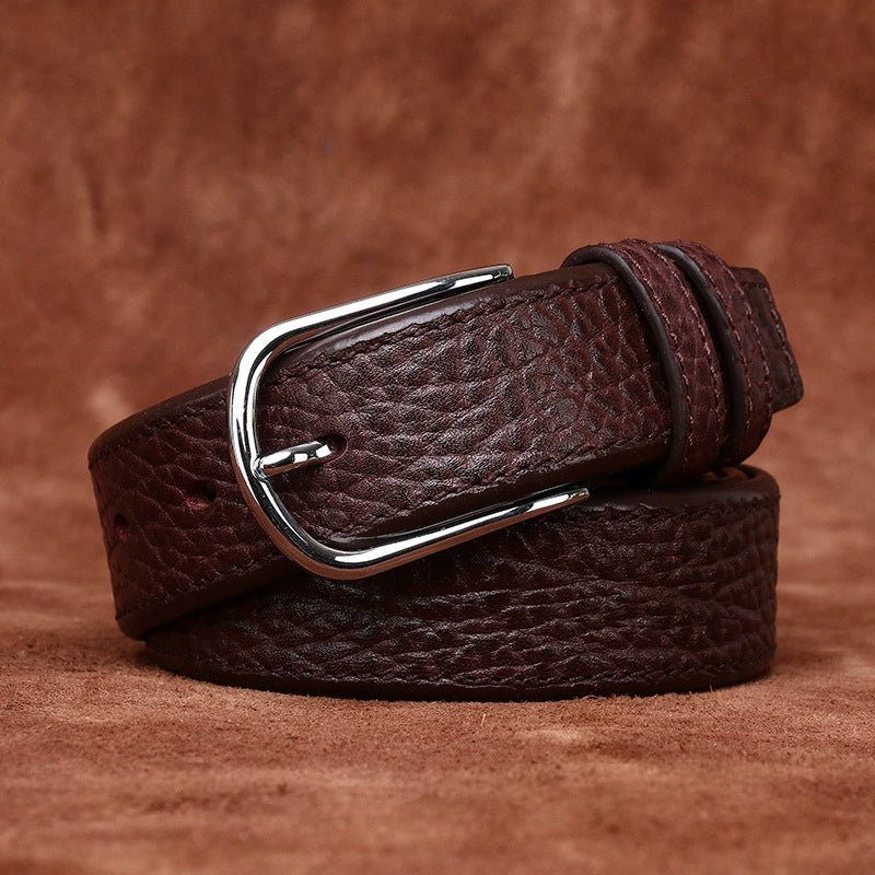Premium Business Belt in Genuine African Buffalo-Grain Leather