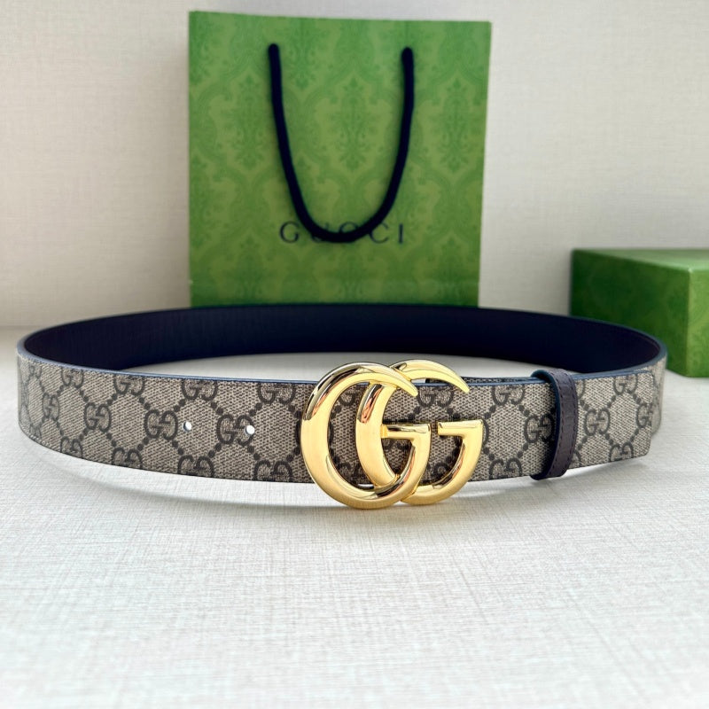 Fashionable genuine leather belt with letter detailing, suitable for pairing with jeans or dress trousers.