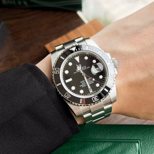Black Dial, Branded Business Stainless Steel Watch