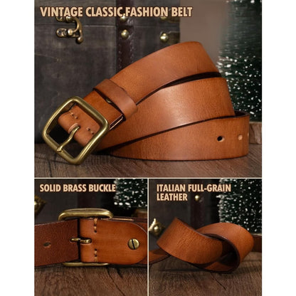 Men's Extra-Thick Belt — Durable Work Belt, High-Rigidity Men's Waistband
