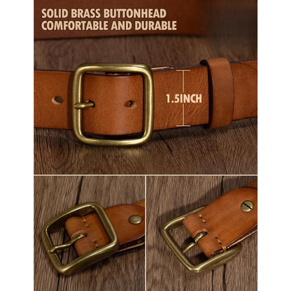 Men's Extra-Thick Belt — Durable Work Belt, High-Rigidity Men's Waistband