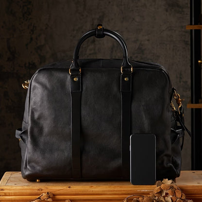 Large-capacity genuine leather travel bag (vintage cowhide)