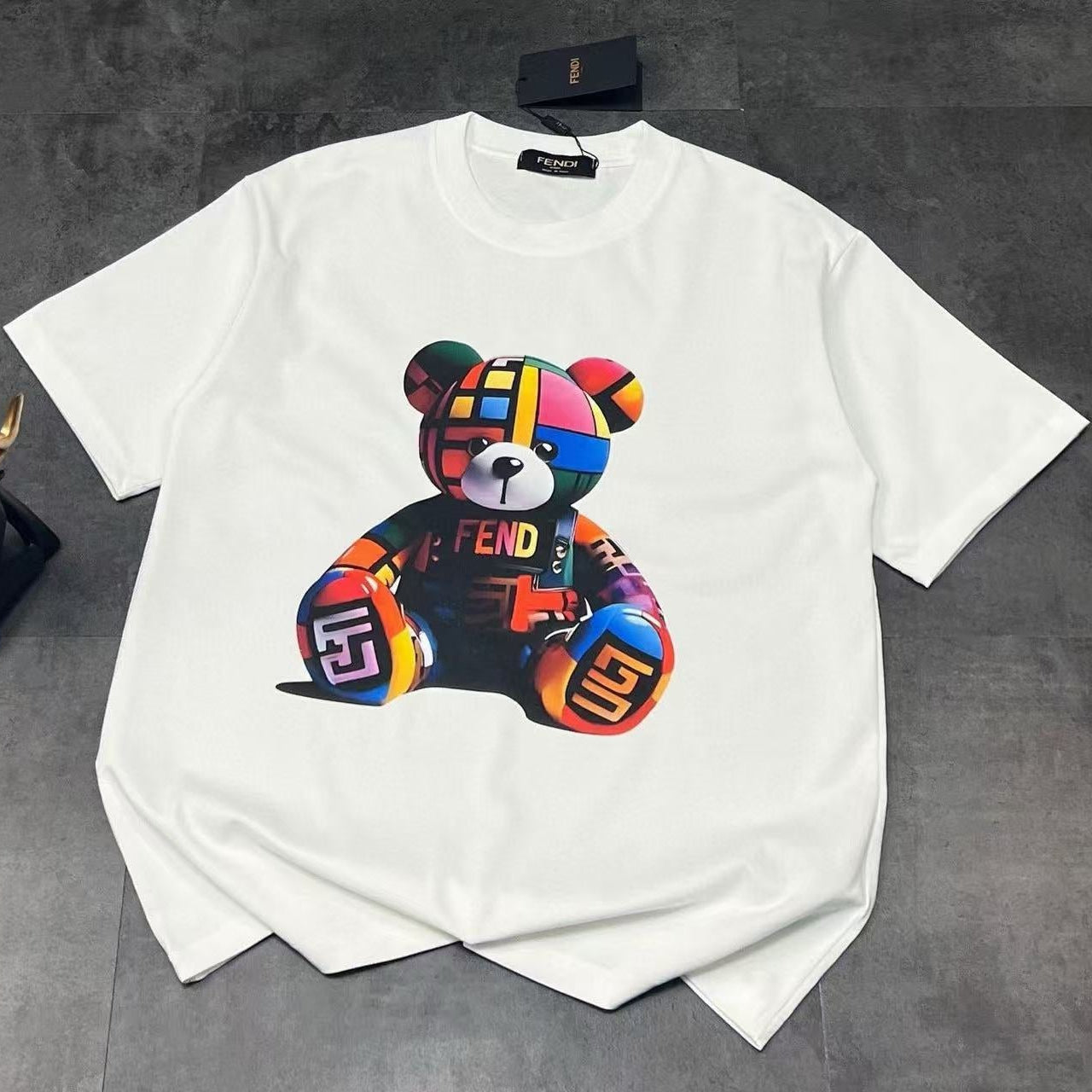 Classic Little Bear Letter T-Shirt—Stylish and Casual