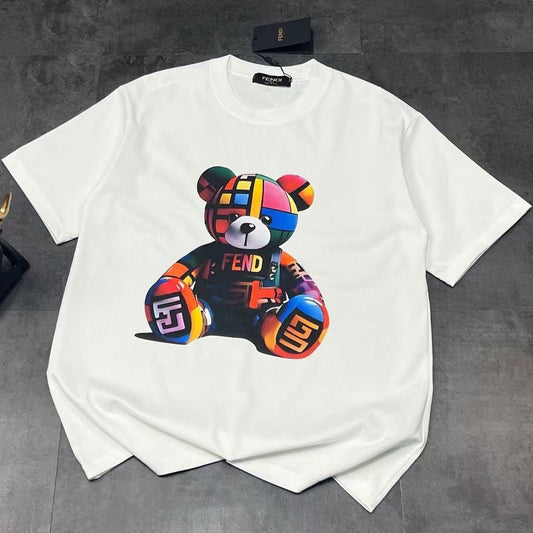Classic Little Bear Letter T-Shirt—Stylish and Casual