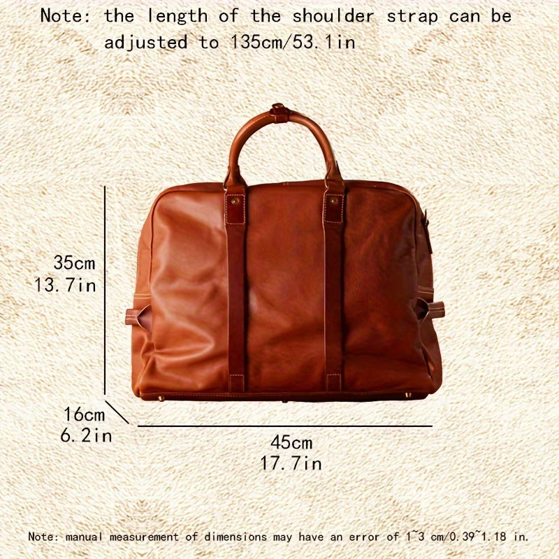 Large-capacity genuine leather travel bag (vintage cowhide)