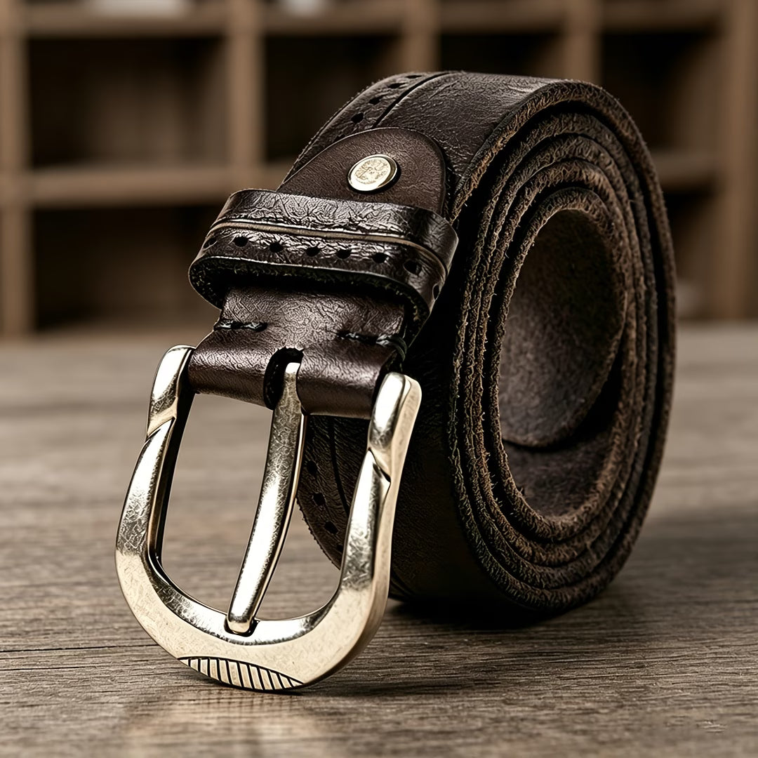 Crafted from abrasion-resistant cowhide, featuring a U-shaped design—classic and vintage.