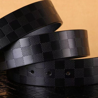 Embossed leather belt, men's belt, luxurious and versatile belt for jeans.